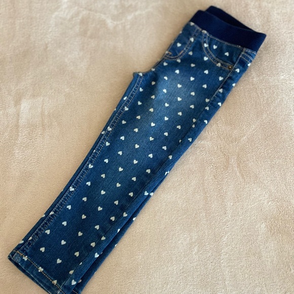 Cat and Jack Hearts Slip-On Denim Toddler Jeggings - Size 3T - Picture 5 of 10